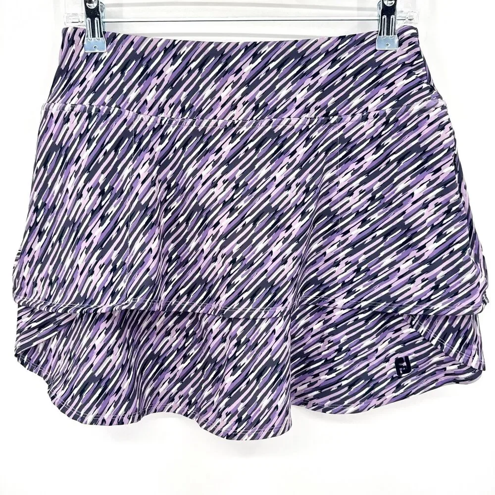 FOOTJOY Purple Gray White Layered Performance Golf Mini Skort Size S Small
